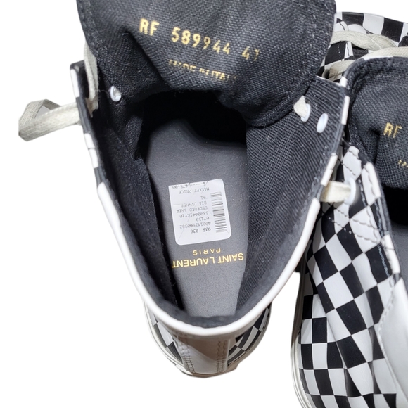 Saint Laurent Sneakers Women's Checkerboard Hightop Leather - Picture 7 of 12